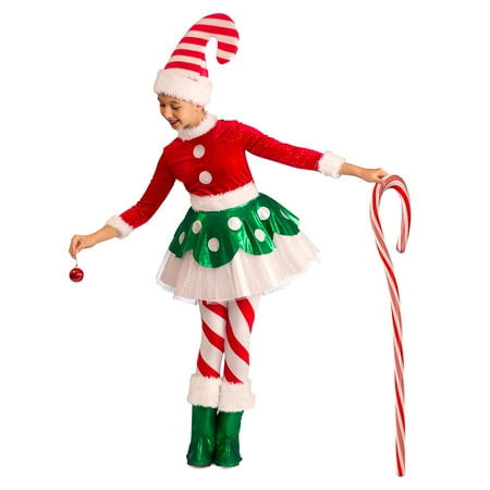Candy Cane Elf Princess Halloween Costume
