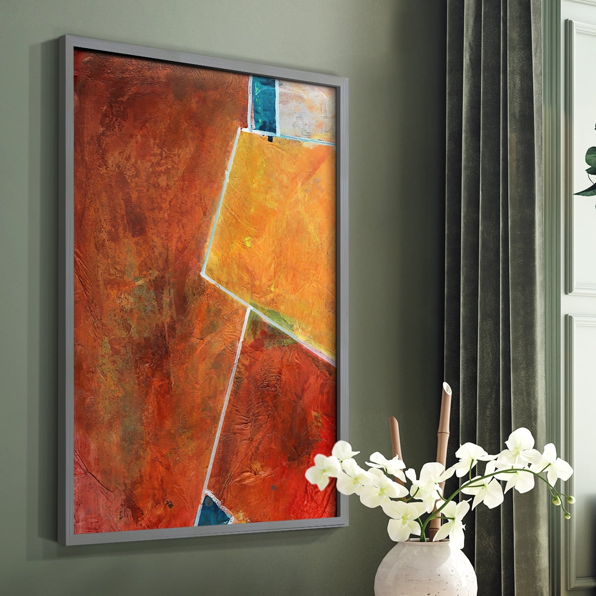 Primary Connection I Framed Print in Gray Solid Wood Framed Print No Nail Hanging