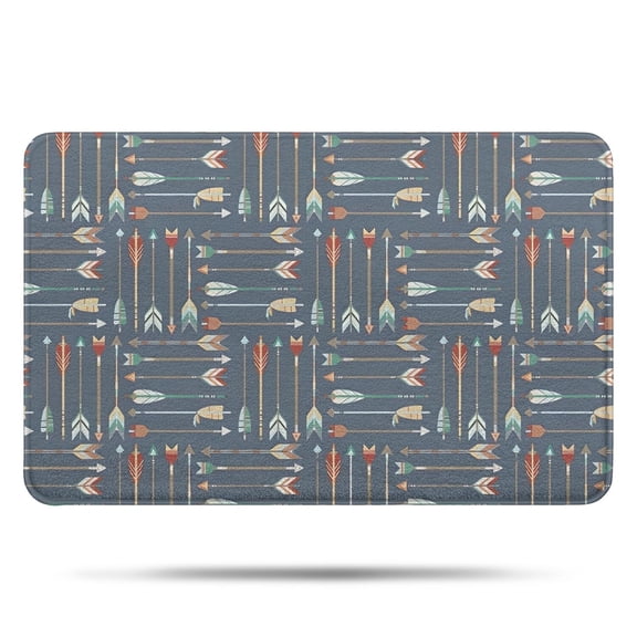 Multicolor Arrow Pattern Bathroom Rugs Mat,Non Slip Microfiber Bathroom Rug,Rubber Backing,Soft Bathroom Mats for Bathroom Floor,Tub and Shower,17x27in(43x68cm)