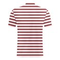 thumbnail image 6 of Mens Polo Short Sleeve Knit Striped Print Breathable Top Business Leisure Summer Golf Shirts for Men Brick Red L, 6 of 6