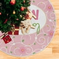 thumbnail image 5 of FMSHPON Beautiful Pink Flowers Xmas Christmas Tree Skirt Stand Mat for Holiday Party Decoration Indoor Outdoor 36 inches, 5 of 6