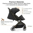 thumbnail image 3 of Gromast Compact Fold Baby Stroller, Lightweight Travel Toddler Stroller with One-Click Fold, Extendable UPF50+ Canopy, Cup Holder, UV Protected and Waterproof, One-Hand Folding - Black, 3 of 10