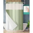 thumbnail image 2 of No Hook Shower Curtain with Snap in Liner, Ombre Abstract Gradient Light Sage Green Hotel Shower Curtains for Bathroom, Washable Shower Curtain Liner Set with Mesh Top Window, 54"x78", 2 of 6