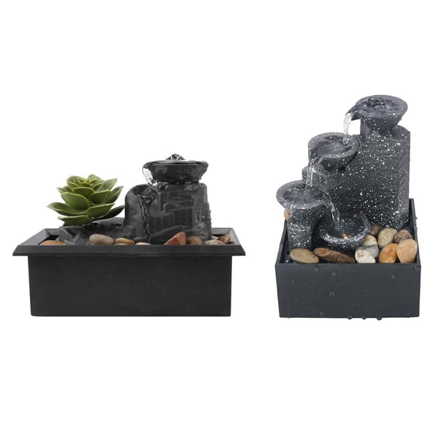 Home Office Desktop Small Fountain Lucky Water Deco∨ Landscape New F2