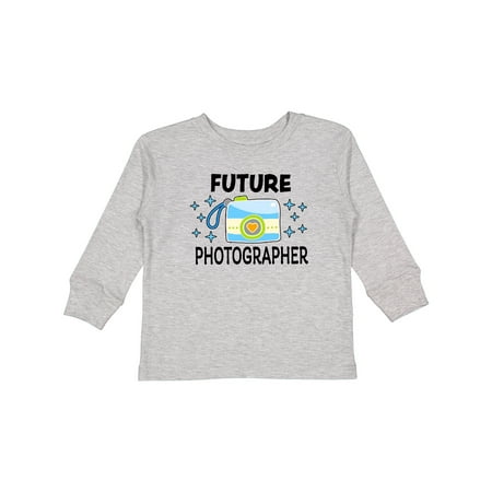 

Inktastic Future Photographer with Blue Camera Gift Toddler Boy Girl Long Sleeve T-Shirt