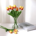 thumbnail image 2 of White Artificial Flowers 10 pcs Faux Tulips PU Real Touch Fake Flowers for Home Office Wedding Decor Arrangement Bouquet Faux Flowers for Decoration, 2 of 5