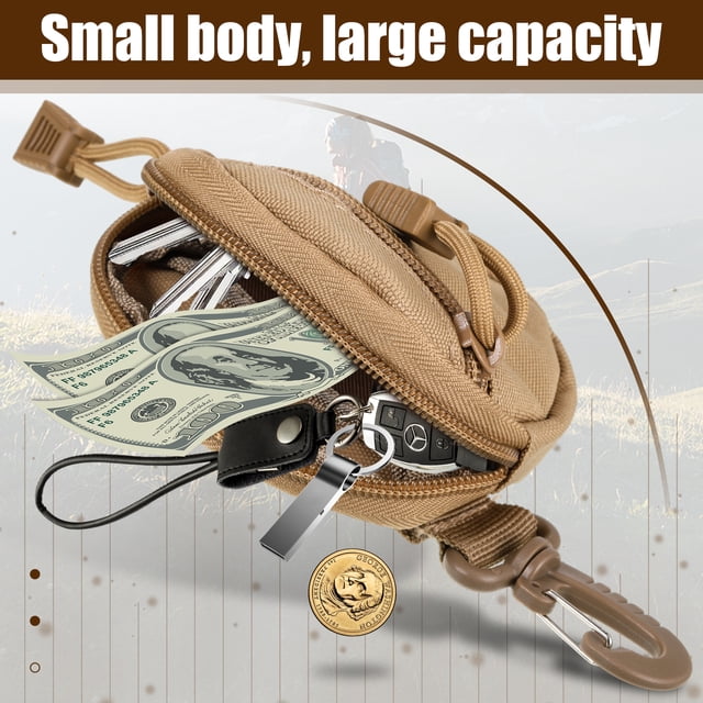 Greeniant Bolsa táctica para colgar, soporte duradero y portátil para fundas de llaves, cartera táctica, bolsa de bolsillo para caza Ropa Deportiva, Zapatos Caqui
