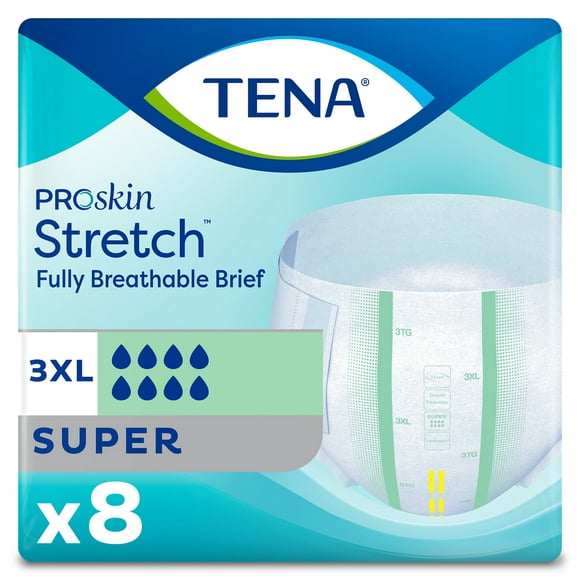 Tena Super Stretch Brief - XXXL case of 32