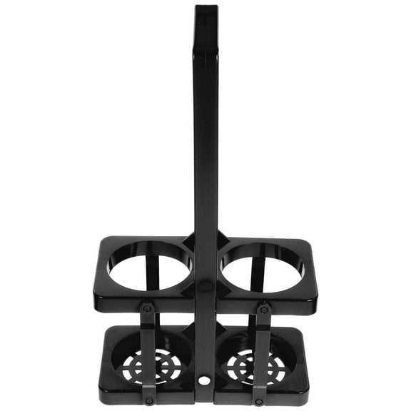 WHAMVOX Black Plastic Folding Beer Basket Portable Drink Carrier for Home Use 28.3x24.1x19.5cm