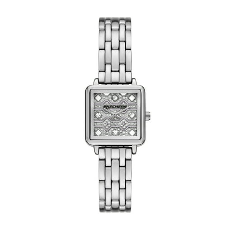 Skechers Women's Katella Analog Silver Metal Watch