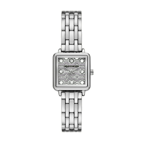 Skechers Women's Katella Analog Silver Metal Watch