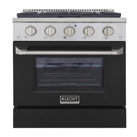 Kucht Professional 30" Stainless Steel Propane Gas Range in Black/Silver