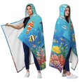 thumbnail image 2 of Ocean Dolphin Wearable Blanket Hoodies for Women Men Adults Dolphin Lovers Soft Plush Colorful Oceans Dolphins Hooded Blankets for Office Bedding Decor Birthday Gifts 50×60 Inch, 2 of 5