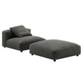 thumbnail image 3 of Solace Modular Upholstered Fabric Armless Chair and Ottoman Set in Charcoal, 3 of 11
