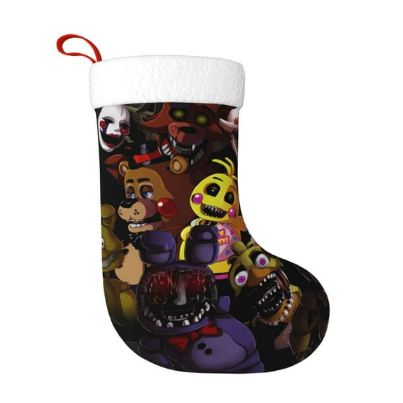 Saiise Five Nights At Freddy'S Print 17.7 Inches Christmas Stockings,Large Stockings for for Christmas Xmas Tree Holiday Fireplace Family Decor Gifts