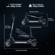 CUNFON Electric Scooter Adult with 1200W Motor Folding E-scooter, 50 Mile Range, 10.5 off Road Tires,Max Limited 31Mph,Fingerprint Unlock and App Controller