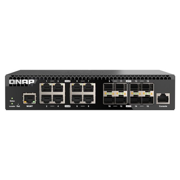 Conmutador de red QNAP QSW-M3216R-8S8T-US de 16 puertos y 10 GbE