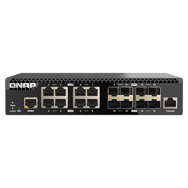 Conmutador de red QNAP QSW-M3216R-8S8T-US de 16 puertos y 10 GbE