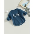 thumbnail image 3 of Bagilaanoe Newborn Baby Girl Boy Knitted Romper Sweater Long Sleeve Ribbed Bodysuit Letter Embroidered Pullover 3M 6M 9M 12M 24M Infant Casual Knitwear Tops, 3 of 9