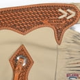 thumbnail image 2 of Hilason Bull Riding Chinks Chaps Pro Rodeo Western Smooth Leather Black & White, 2 of 6