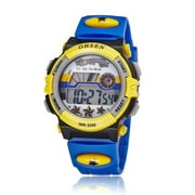 Ohsen Multi-function Waterproof Backlight Display Quartz Sports Unisex Children Watch with Stopwatch /Date /Alarm (1603 Yellow+ )