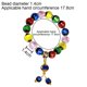 thumbnail image 2 of Pulsera elástica hecha a mano con cuentas de cristal de colores para mujer, multicolor: significa perfecto y feliz., 2 of 5