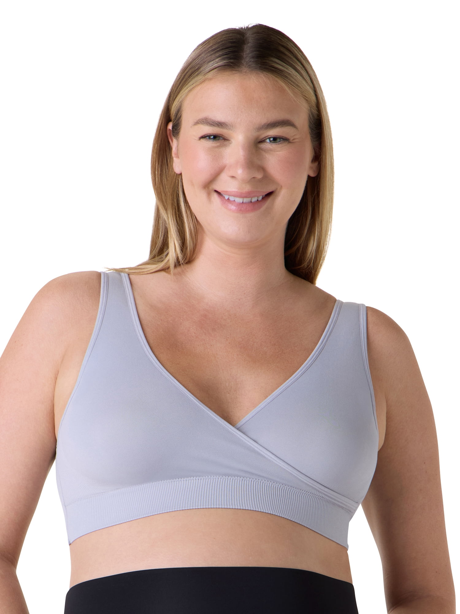 Ingrid & Isabel For Every Belly Women's Maternity & Nursing Seamless Crossover Bra, 2-Pack, SizesXS-4XL