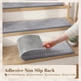 thumbnail image 4 of SIXHOME Non-Slip Carpet Stair Treads for Wooden Steps Plush Washable Stair Mats Indoor Peel and Stick Reusable Adhesive Stair Rugs 31"x31" Grey Stair Landing Mats, 4 of 6