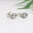 thumbnail image 6 of Tiny Small Evil Eye White Cubic Zirconia Stud Earrings - Dainty Earrings 925 Sterling Silver Earring or Womens, 6 of 7