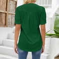 thumbnail image 4 of T Shirts For Women Womens Tops V Neck Tops Puff Short Sleeve T Shirt Pleated Floral Printed Tunic Blouse Shirts, 4 of 7