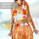 thumbnail image 5 of EeaseMX Conjunto de 6 faldas de baile hawaianas tropicales con flores, collar, pulseras, diadema y sujetador, 40 cm (falda colorida), 5 of 8