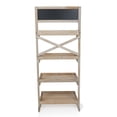 thumbnail image 6 of Alpine Corporation MBB164 Wood 4-Tier Storage Organizer with Chalkboard, Rustic Wooden Display Rack for Books, Plants, Decor, 6 of 12