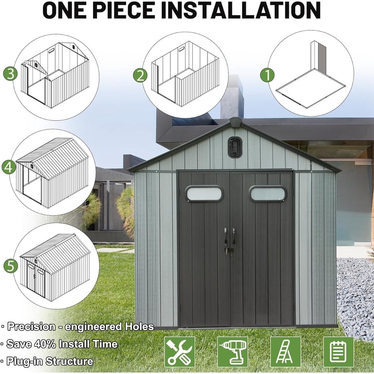 Domi Outdoor Living 6x6 FT Outdoor Resin Storage Shed,Waterproof