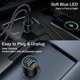 thumbnail image 4 of PD30W+QC18W Car Charger with 2 Pack 6FT USB C Cables, Cigarette Lighter USB Car Charger Fast Charging, Type C Cable Cord USB C to C Cable, Car Phone Charger Adapter for iPhone 16/15, SamSung, Black, 4 of 7
