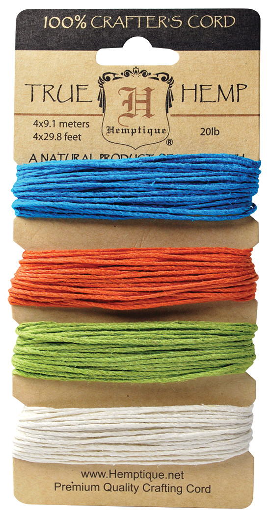 Hemptique Hemp Cord Set, 20 lb., Bright