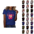 thumbnail image 1 of T-shirts de la Saint-Valentin pour Femmes 2026 à Manches Courtes Col Rond avec Cœur Graphique, 1 of 4