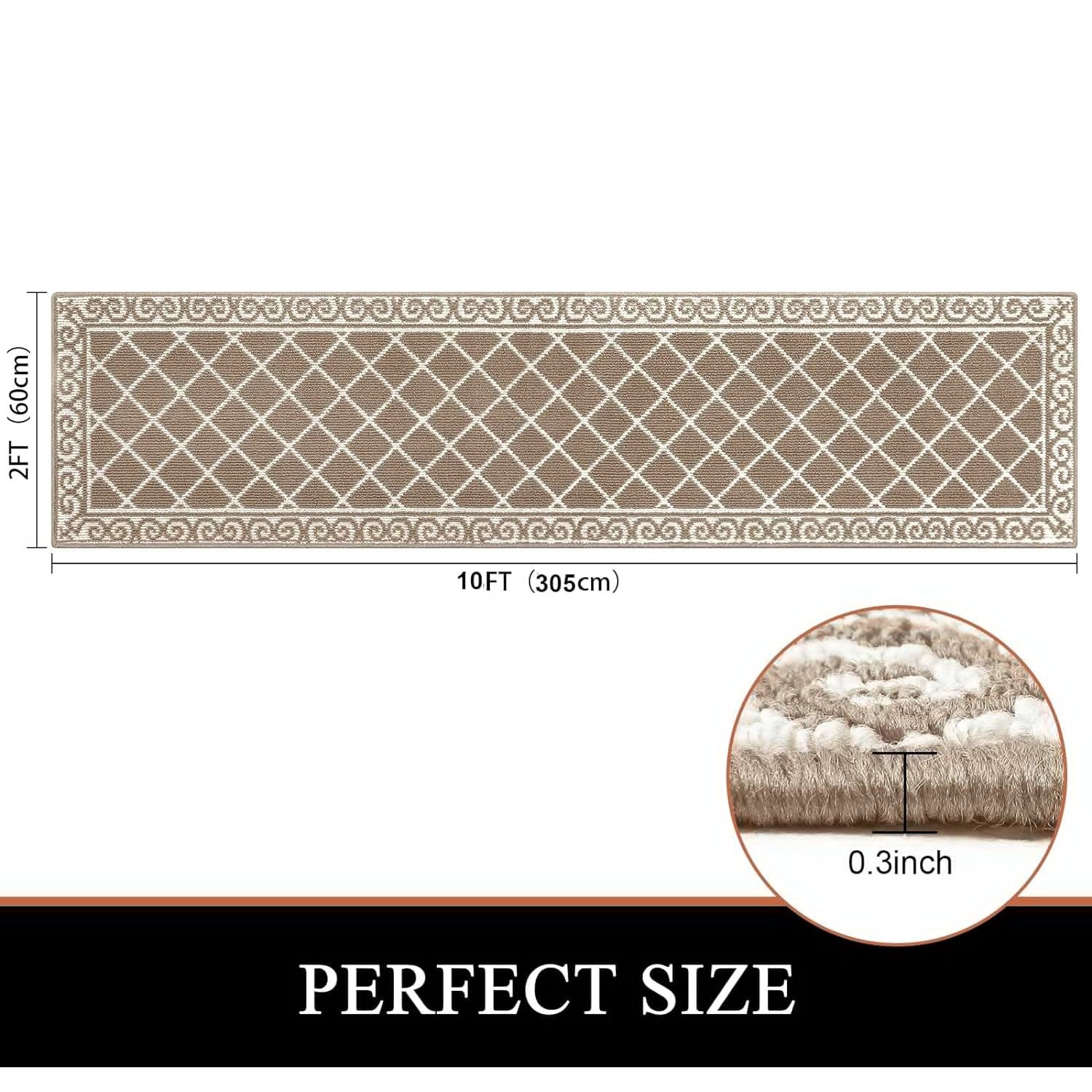 Yamaziot 2'x10' Hallway Runner Rug Washable Kitchen Floor Runners for Hallway Non Skid Entryway Runner Mat Low Profile Inside Doormat Door Rugs for Laundry Room