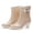 Beige, variant on Trendy Rain Boots for Women Gloss Mid Calf High Heel Fashion Rain Boots Waterproof Retro Elegant Shoes