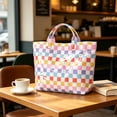 thumbnail image 6 of Kugisaki Large Capacity Tote Bag Waterproof Handbag Trendy Striped Tote Bag for Travel Beach, 6 of 7