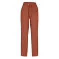 thumbnail image 6 of GigrtiJin Womens 2pc Cotton Linen Casual Pants Straight Leg Elastic High Waist Drawstring Palazzo Trousers with Pockets, 6 of 9