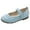 Blue, variant on REDARER Girls Sandals Solid Color Lightweight Flat Bottom Comfortable Hook Loop Princess Shoes,4.5-5 Years