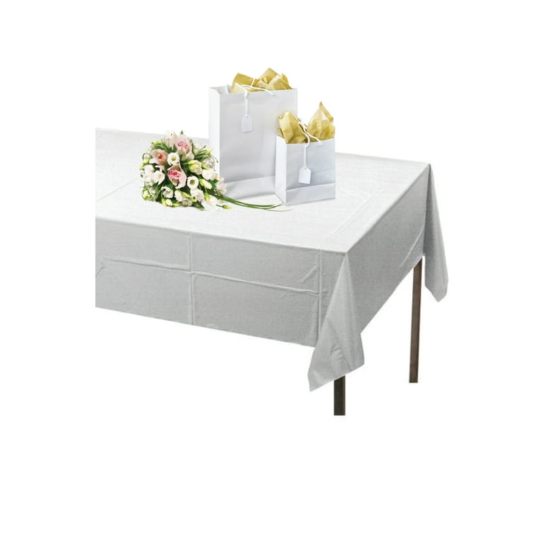 Way to Celebrate 50x108 White Disposable Table Cloth - Each