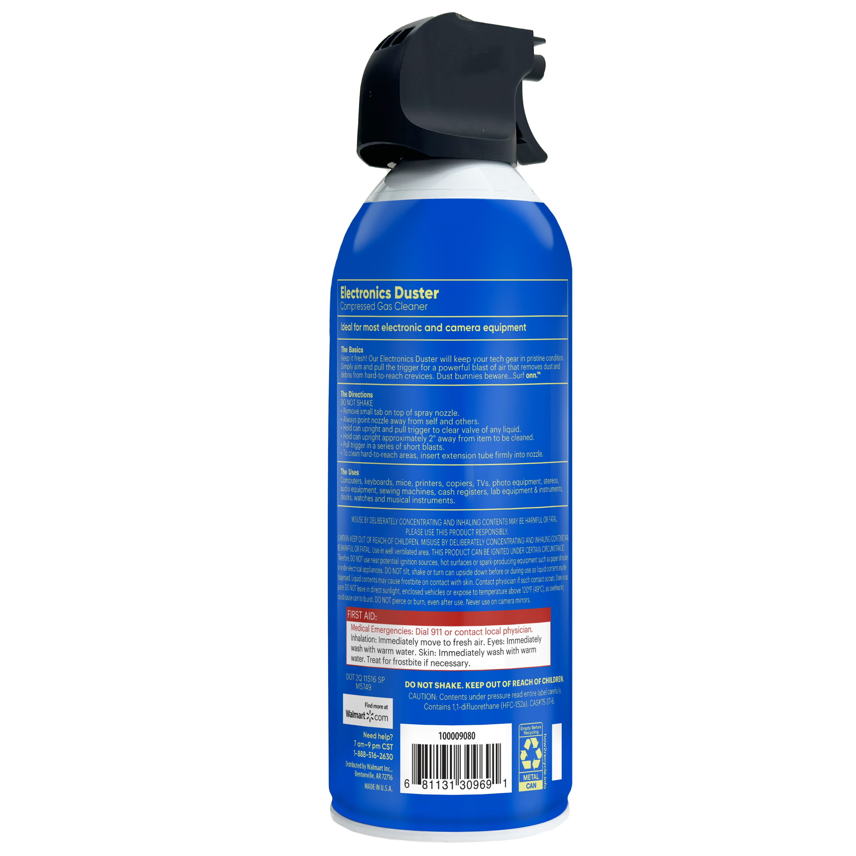Onn. Electronics Duster Compressed Gas Cleaner, 10 oz, 4-Pack