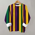 thumbnail image 1 of TaTaai Femmes Mardi Gras Imprimé Col Rond Manches Longues Chandail en Molleton Décontracté Mode Ample Sans Capuche Chandail pour Usage Quotidien Bureau Rue Doux Confortable Cadeau, 1 of 3