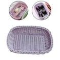 thumbnail image 1 of Canasta de estantería tejida a mano Organización de ropa llave de almacenamiento Cesta de almacenamiento Basina de almacenamiento de almacenamiento de Púrpura ligera, 1 of 8