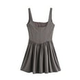 thumbnail image 4 of QHFBli Women's Square Neck Ruffle Mini Dress Drop Waist Corset Short Party Dresses, 4 of 5