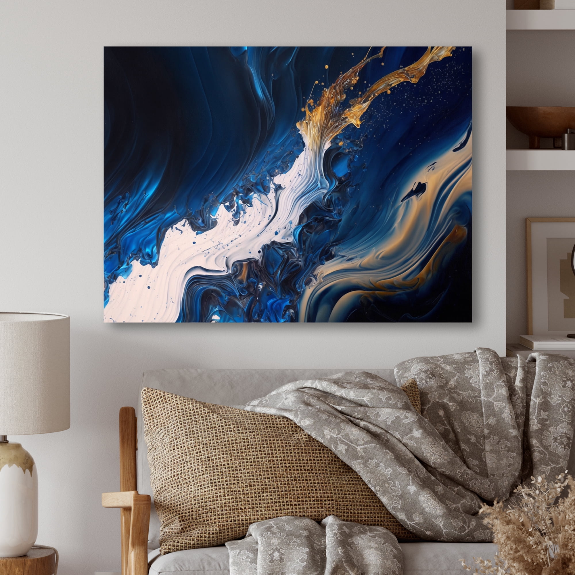 Designart Ice Paint Splash II Canvas Wall Art