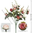 thumbnail image 2 of 21 Heads Silk Rose Bouquet Artificial Flowers Mini Rose for DIY Wedding Bouquets Centerpieces Bridal Shower Party Home Decorations,Pack of 4 （Rose Red）, 2 of 5