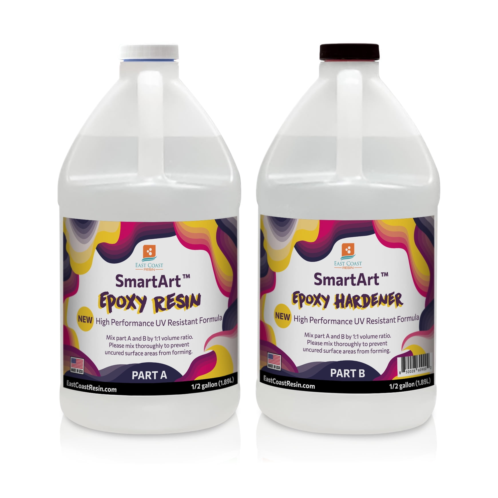SmartArt Epoxy Resin 1 Gallon Kit Easy to Use, Crystal Clear, Super