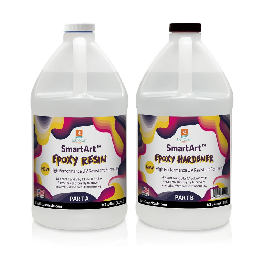 SmartArt Epoxy Resin 1 Gallon Kit Easy to Use, Crystal Clear, Super